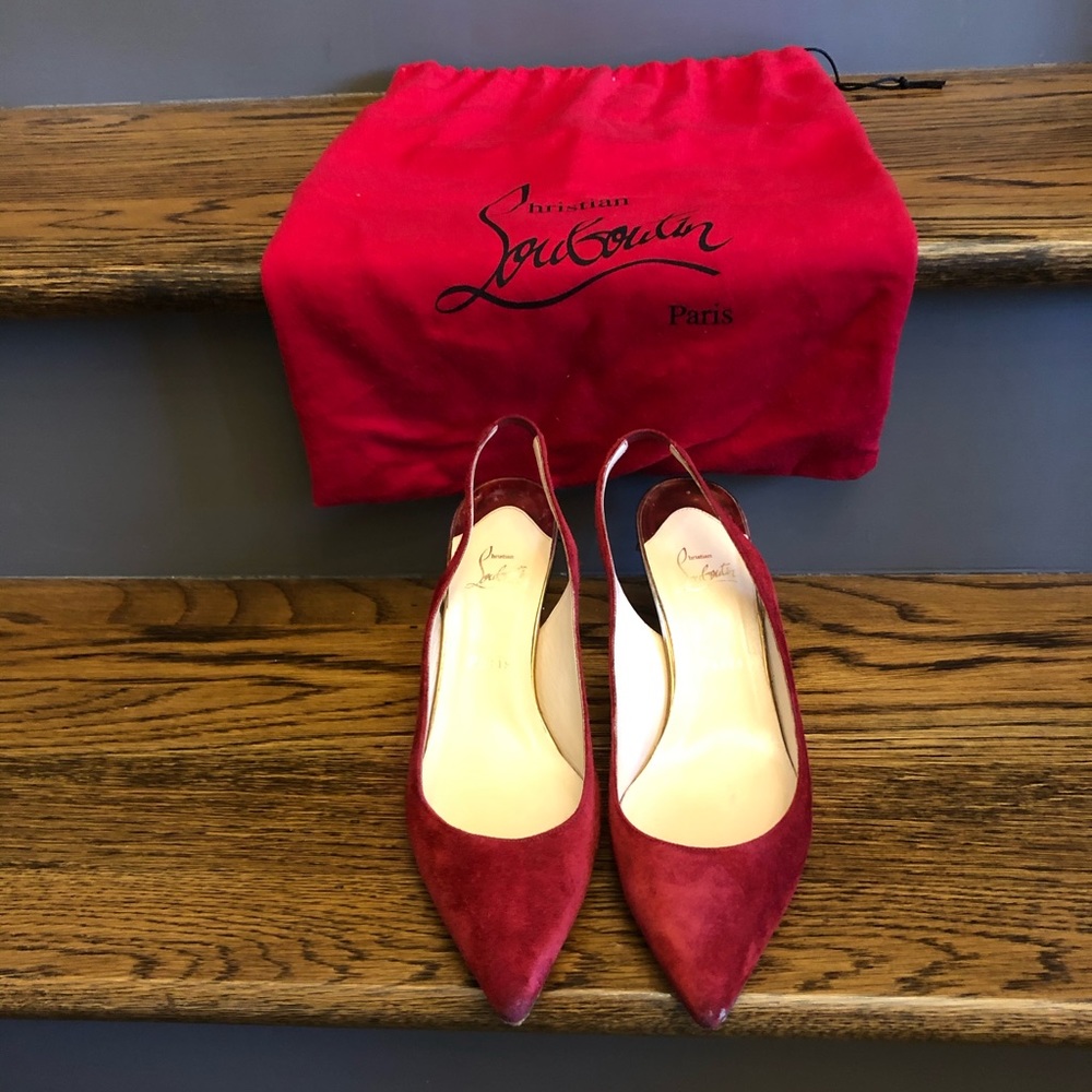 Christian Louboutin red suede heels!